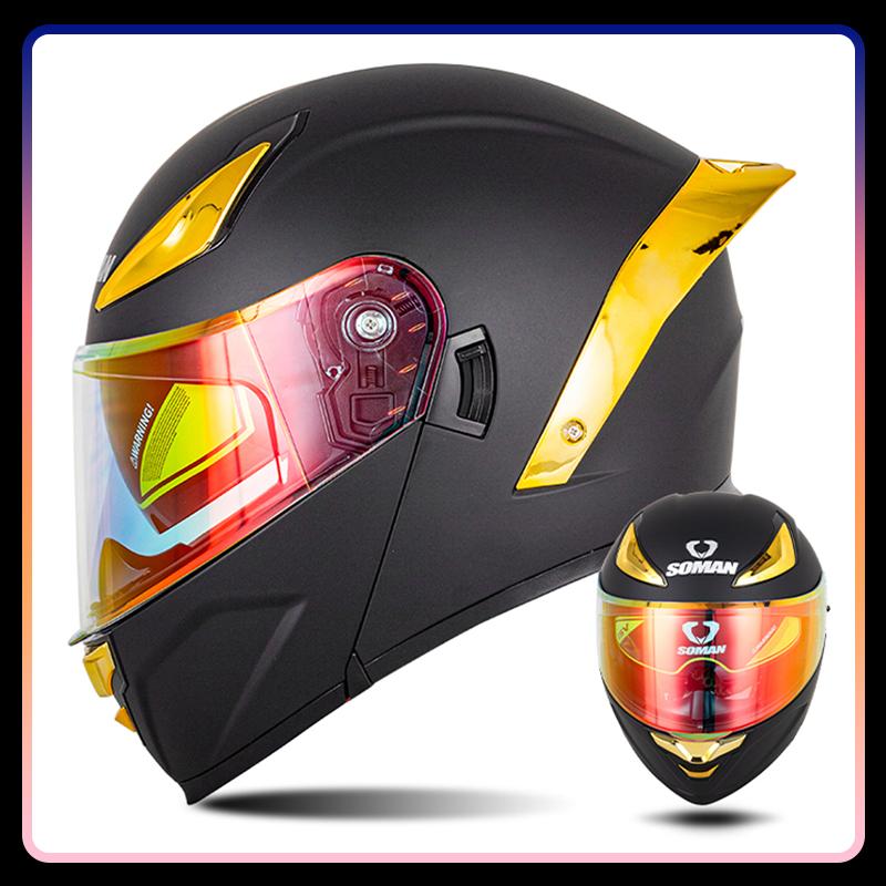 Dual Lens Flip Up Helmets for Motorcycle Moto DOT Approved Full Face Motorcycles Helmet Double Lens Modular Helmet