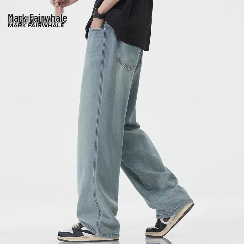 Mark Fairwhale Men's Tencel Lyocell Loose Straight Jeans
