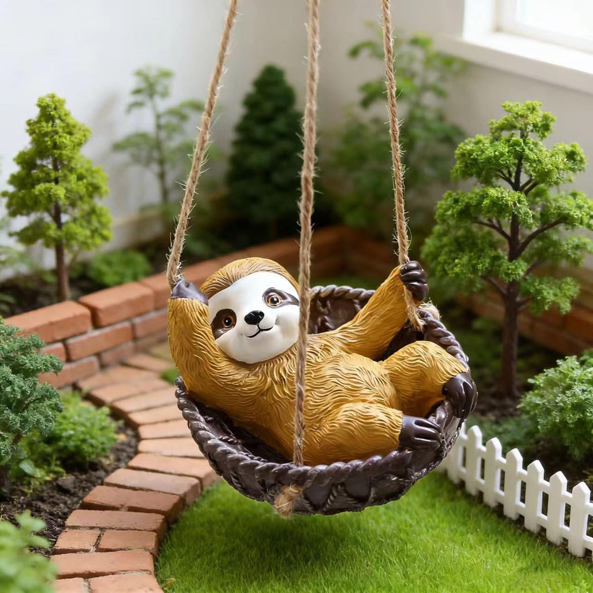 

1 bassinet sloth swing hanger, garden tree/balcony/home decoration hanger, resin crafts