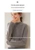 Women's Diamond Pattern Cashmere Knit Sweater: Half-High Collar, Long Sleeves, Loose Fit, Warm, Soft, Comfortable, Skin-Friendly.