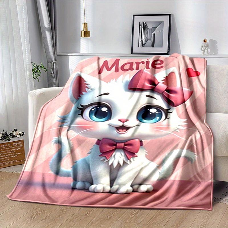 1pc Cute Cartoon Cat Cartoon Blanket, for Decorating Your Own Sofa and Living Room, Super Soft Flannel, for All Season Use, Bed, Couch, Offi