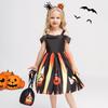 Halloween Children's Costume, Girls Cosplay Cosplay Witch Pumpkin Show Dress Girl Princess Dress