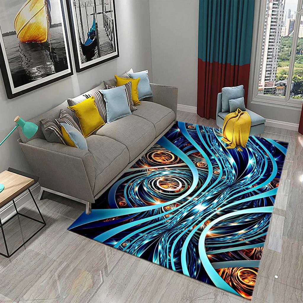 Colorful Surreal Abstract Psychedelic Art Carpet Non Slip Comfort Floor Carpet Home Decor Mat for Living Room Bedroom Area Rugs