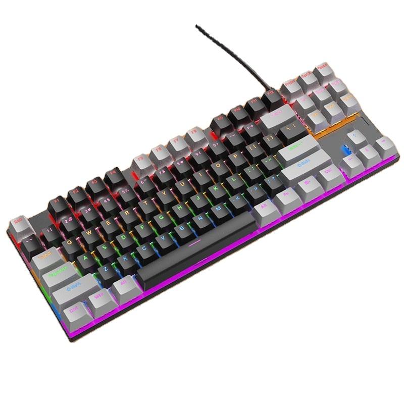 Wired TKL 87 Keys RGB Computer Ergonomic Keyboard Gaming Mechanical Keyboard