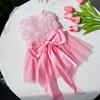 Rosa Rosenkleid für Katzen und Hunde Frühling und Sommer Haustierkleid Bequem und hautfreundlich Neuer Stil Leichte Haustierkleidung