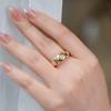 18K Gold Plated Vintage-Style Star Ring: European Industrial Chic