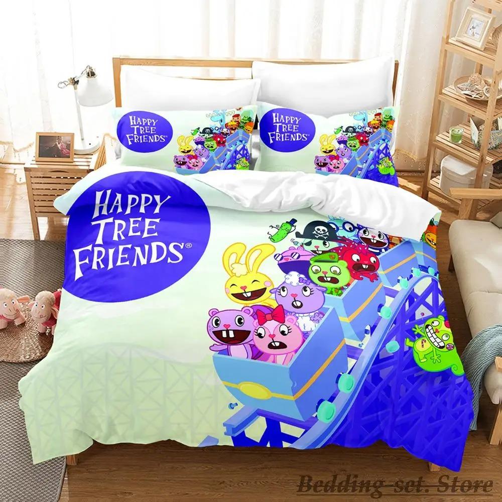 Happy Tree Friends Bedding Set Single Twin Full Queen King Size Bed Set Aldult Kid Bedroom Duvetcover Sets Anime
