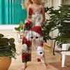 Women's Casual Jumpsuit Sleeveless Christmas Printed Cotton Jumpsuit