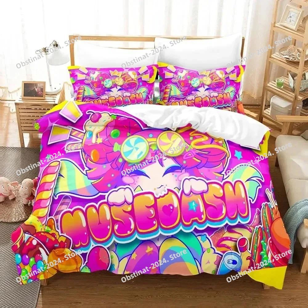 Anime Muse Dash Game Bedding Set Duvet Cover Bed Set Quilt Cover Pillowcase Comforter king Queen Size Boys Adult Bedding Set