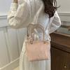 Trendy Korean Style Canvas Bucket Bag Summer 2024 Women's Small Fashion Handbag
