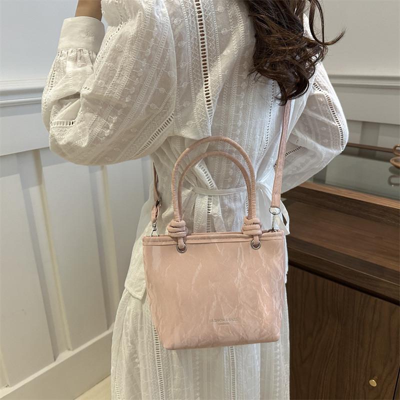 Trendy Korean Style Canvas Bucket Bag Summer 2024 Women's Small Fashion Handbag