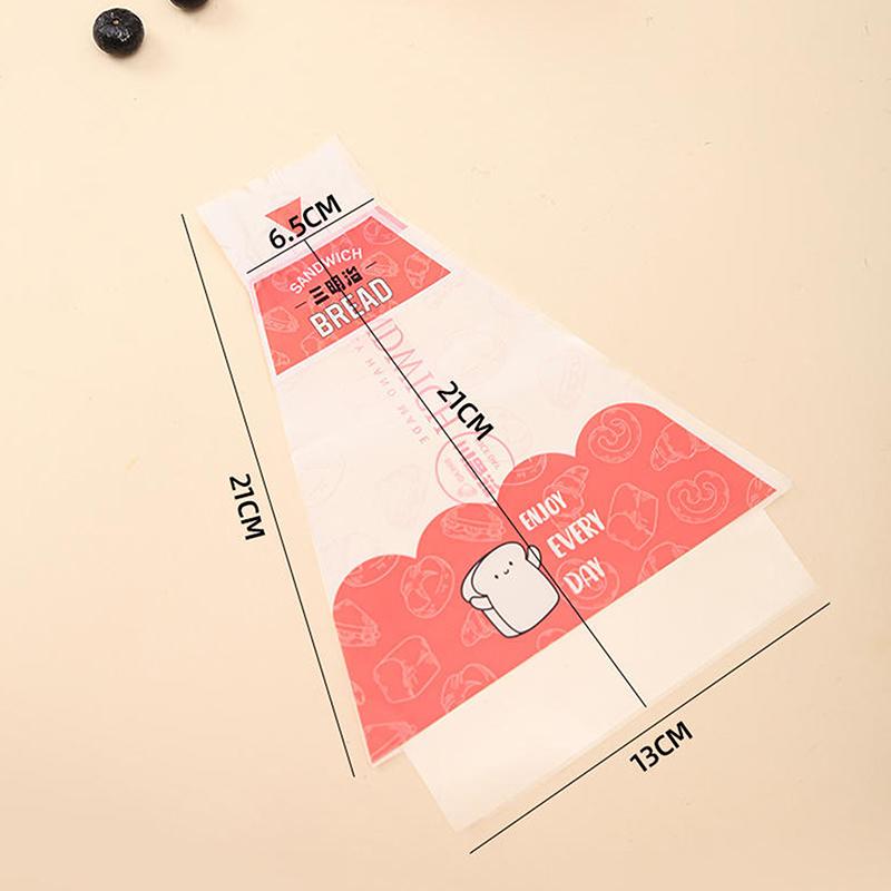 

100 шт. пластиковая упаковка для сэндвичей, прозрачные треугольные пакеты для хлеба, сумки для вечеринки по случаю дня рождения, угощение розовый