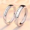 S Love Heart Heartbeat Couple Open Rings For Women Men Lover Black Copper Color Engagement Wedding Rings Valentines Day Gifts