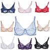 Women Sexy Lace Push Up Bodysuit Gauze Gathering Breathable Ultra-thin Bra