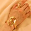 Gold Double-Layered S-Shaped Adjustable Snake Bangle