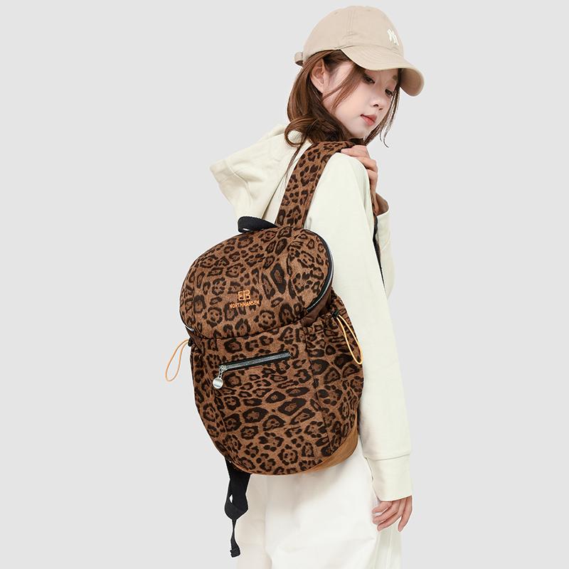 Leopard Print Backpack Student Schoolbag Lightweight Backpack