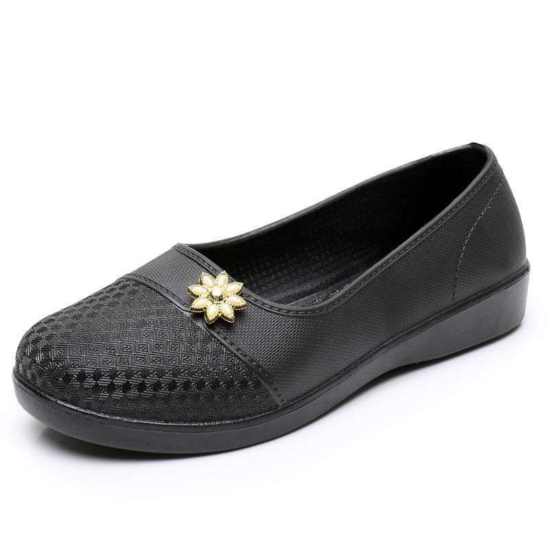 Short rain shoes waterproof and non-slip soft sole kitchen work shoes pattern casual plastic shoes women's rubber shoes water shoes rain boots