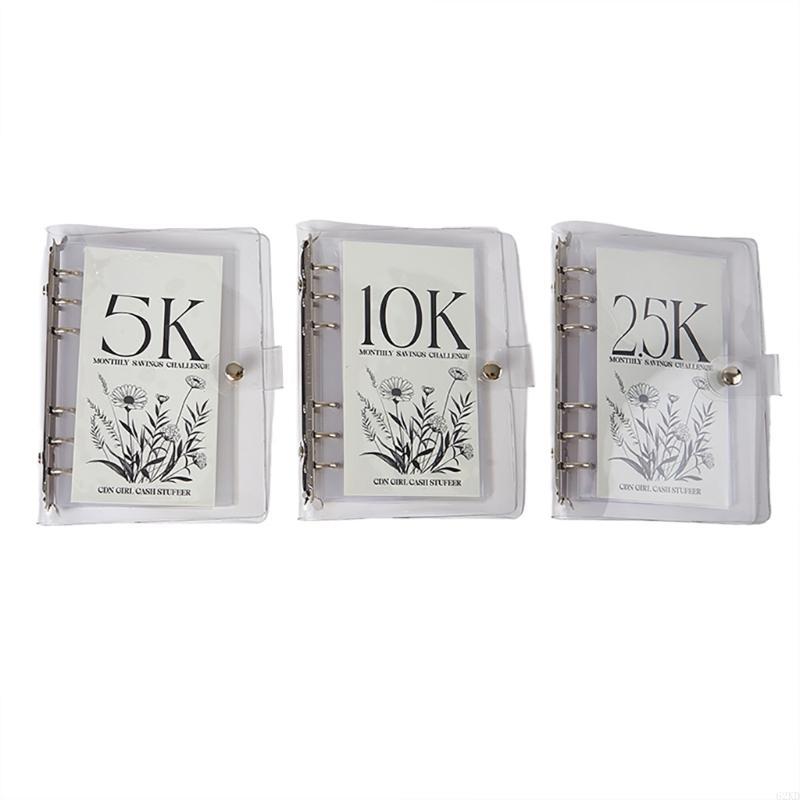 62KD Envelope Challenge Binder Planner Monthly Money Savings Book PVC Binder Sleeve