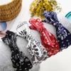 Boho Floral Print Headbands Bow Wide Brimmed Head Hoop For Women  Trendy Cross Knot Hair Hoops Vintage Elegant Headwear