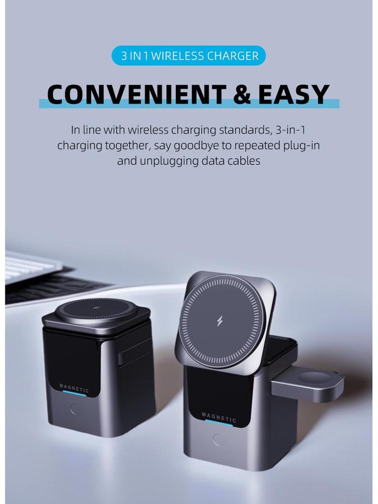Qi2 15W Foldable Wireless Charger & Desktop Stand