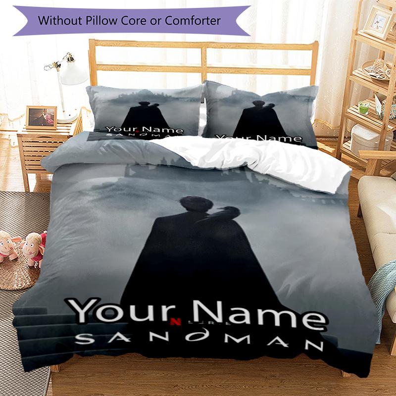 3pcs Custom Name Sandman Bedding Set Duvet Cover Closure Includes 1 Duvet Cover & 2 Pillowcases, Soft and Comfortable for All Seasons.