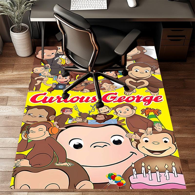 1pc Curious George Design Printed Area Rug Carpet for Bedroom Living Room Home Decor Rugs Mat Non Slip Mat Rug for Bedside