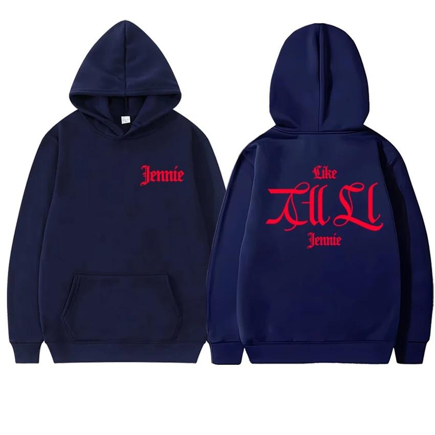 2026 Nieuw in Zoals JENNIE Ruby Album Single Dubbelzijdig Bedrukte Hoodie Unisex Mode Y2k Pullover Mannen Vrouwen Fleece Sweatshirt