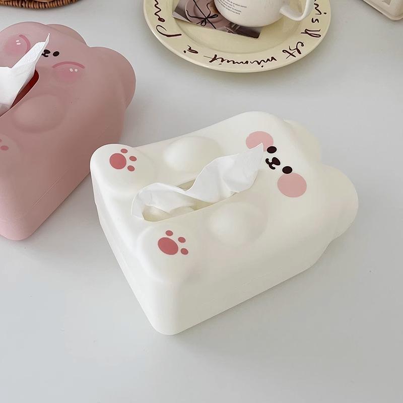 Cute Bunny Living Room Coffee Table Tissue Box Organizer Desktop Paper Box Dormitory Kawaii Bathroom Wall Mounted Tissue Box