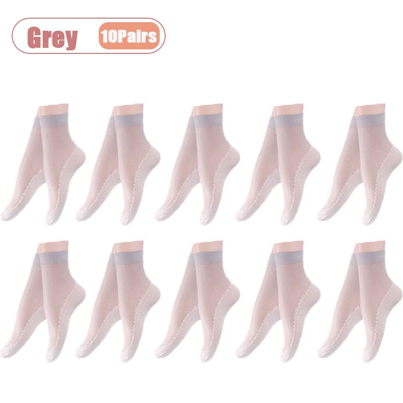 

10-100Pairs Women‘s Socks Ultra Thin Invisible Nylon Ankle Socks All Season High Elasticity for Casual and Formal Occasions 1Bag