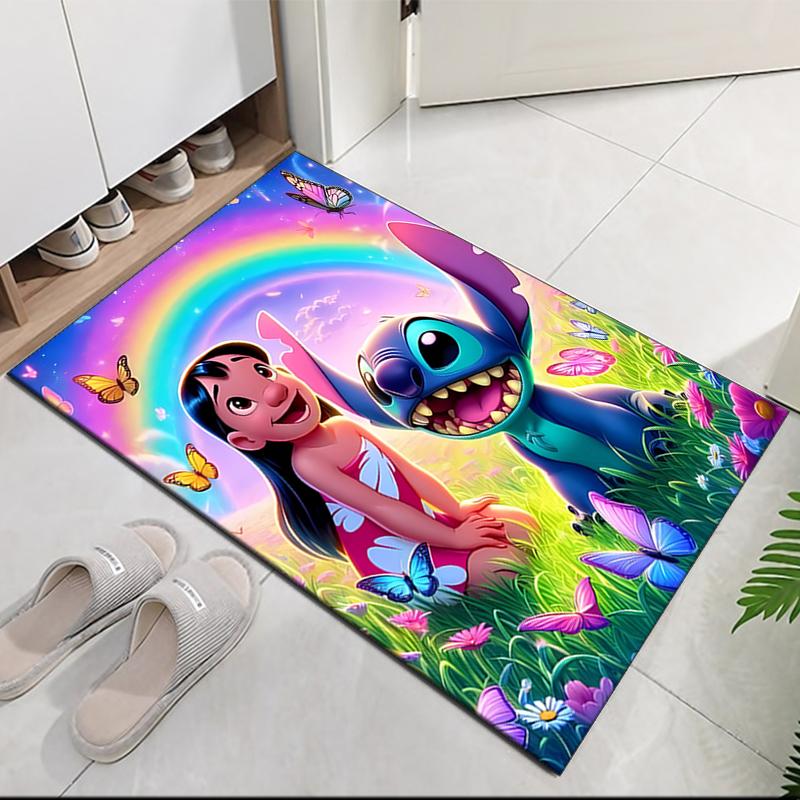 Stitch Printed Carpet, for Office Chair Living Room Bedroom Kitchen Room Decor Gifts.