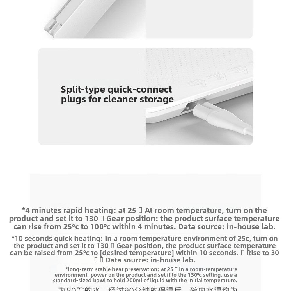 Xiaomi Mijia Foldable Warm Cooking Board, Warm Table Mat, Multi-functional Home Meal Heating Plate, Heat Retaining Table Mat
