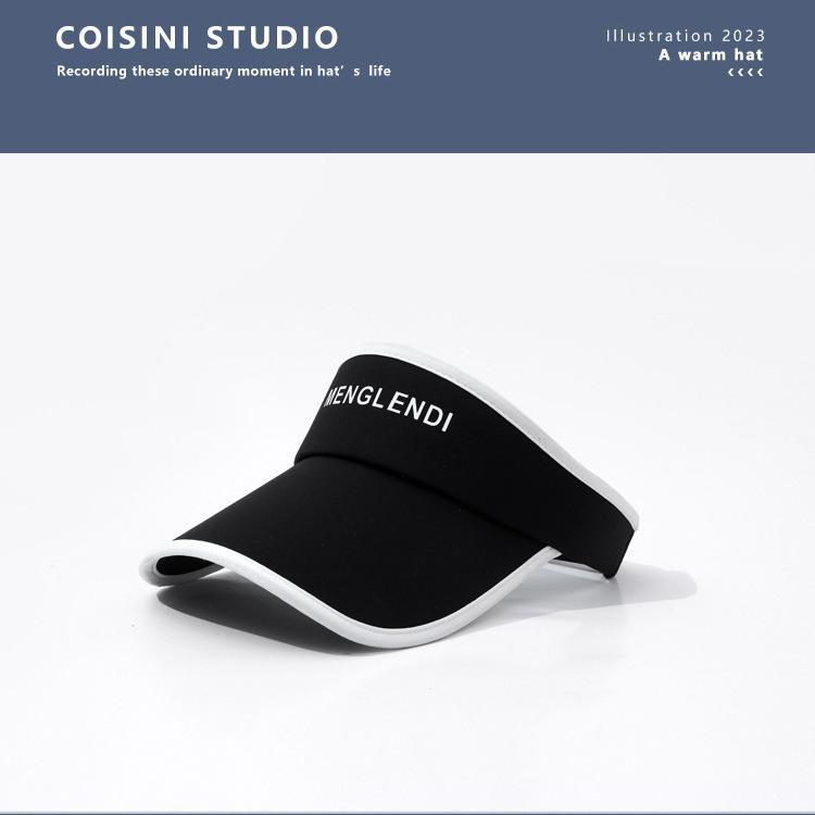 Summer New Letter Empty Top Baseball Cap Sunscreen Cap Women's, Fashionable Versatile Extended Brim Empty Top Sun Hat