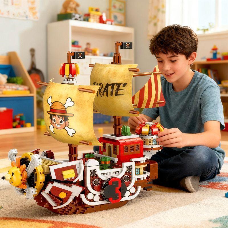 Chao Wan Pirate King Thousand Sunny Ship Building Blocks Model - Educational Creative Toy for Boys