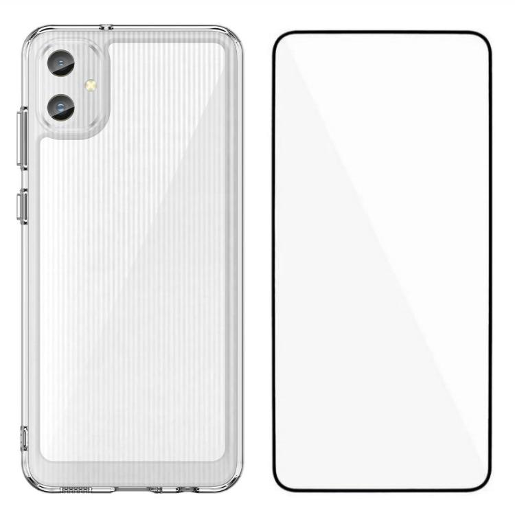 

Серія WANLONFENG MF для Samsung Galaxy A05 4G Чохол TPU+акриловий прозорий чохол для телефону з плівкою із загартованого скла A