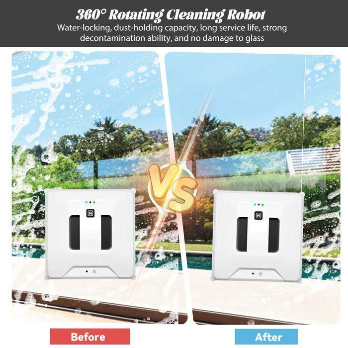 3000Pa smart window washer robot, edgeless detection, 3 modes, UPS security, 4.5m cable, remote control included