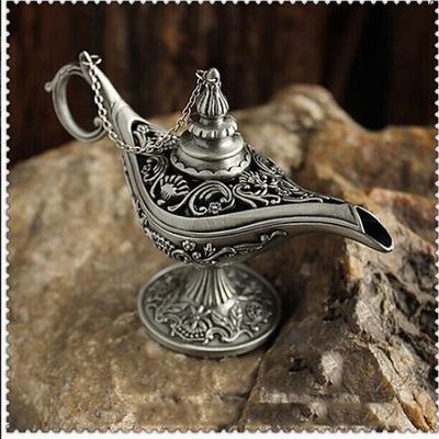 Home Decoration Vintage Style Fairy Tale Aladdin Magic Lamp Hollow Tea Pot Genie