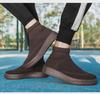 Autumn Breathable Mesh High-Top Casual Couple Socks Shoes - Men's Thick-Soled Flying Woven Sports Sneakers