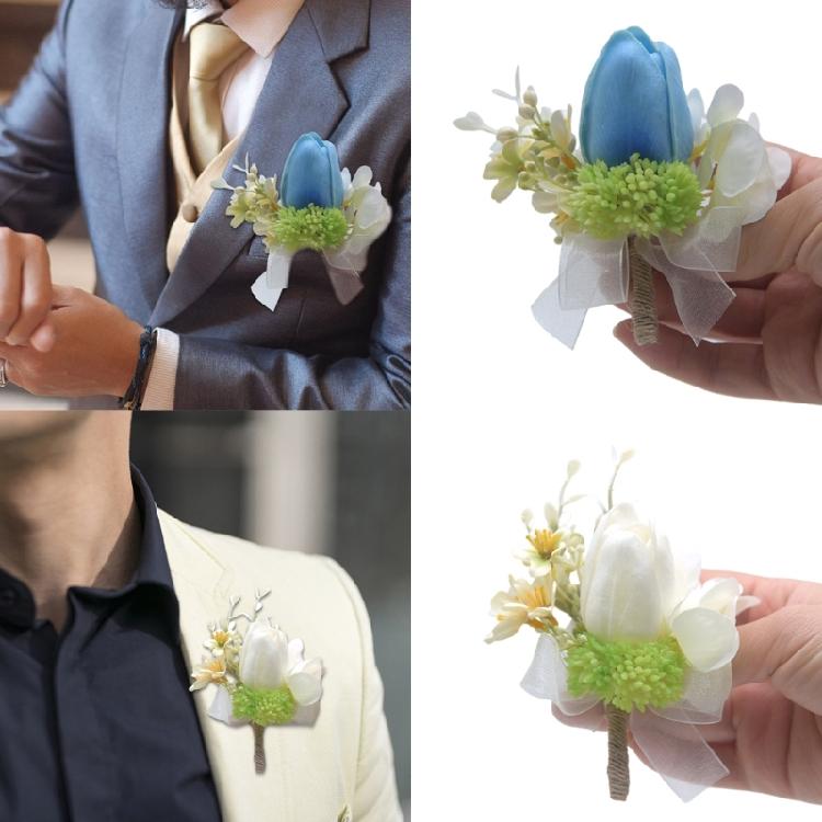 4Pieces Bride and Groom Boutonniere Wedding Dress Corsage Decorations Proms Suit Decorations for Wedding Ceremony