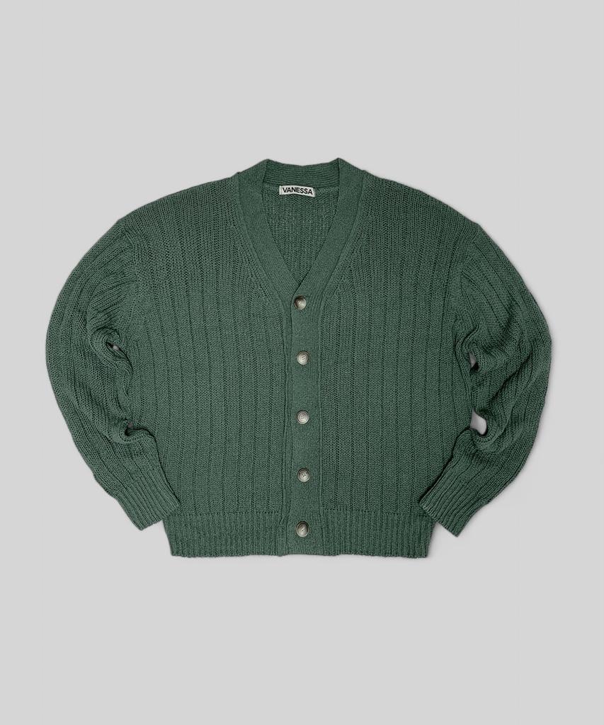 Vanessa Lauren Boucle Oversized Cardigan_Emerald Green