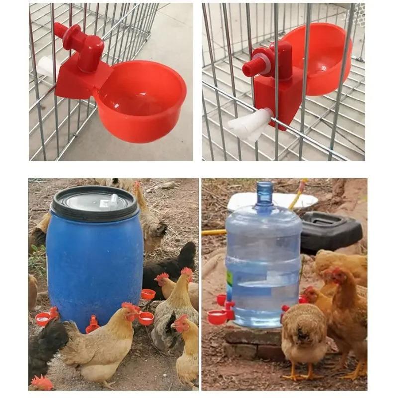 Chicken Drinking Cup Automatic Drinker Chicken Feeder Plastic Poultry Waterer Drinking Water Feeder for Chicks Duck Goose Quail