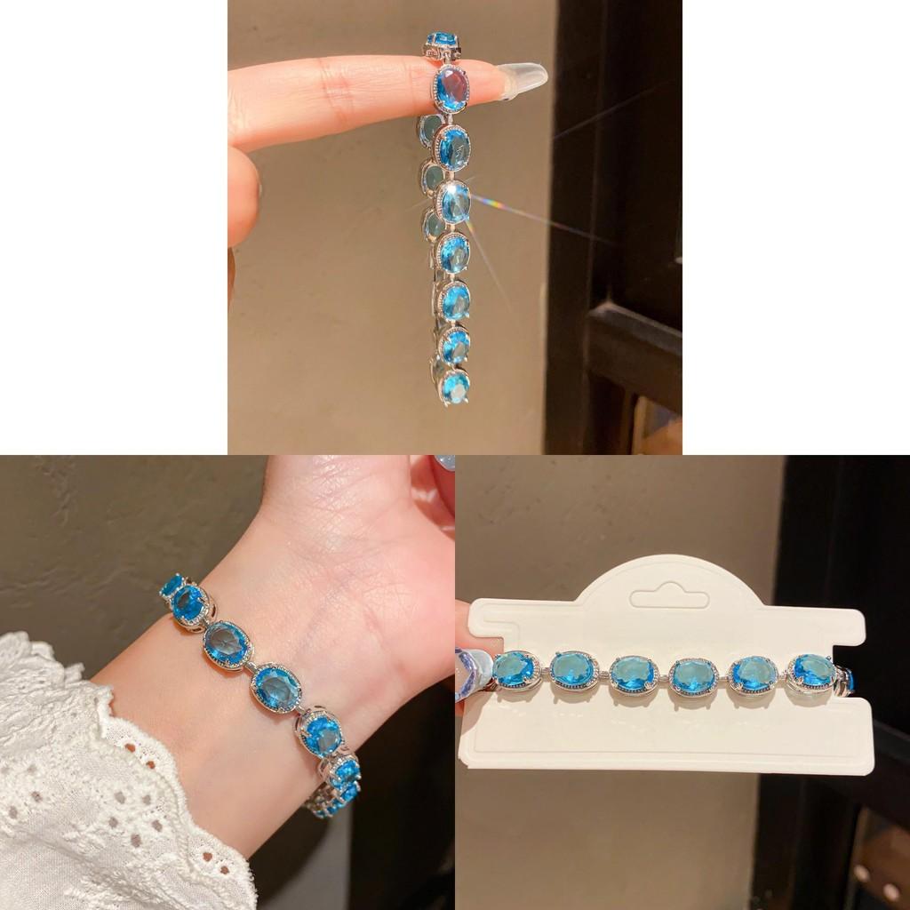 Zircon Oval Geometric Bracelet For Women Stylish Light Luxury Gift For Office And Casual