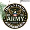 2D Flat, 1pc Round Aluminum US Army Metal Sign, "United States Army" Patriotic Wall Art with Eagle & Crest, Durable, Easy to Install, Perfect for