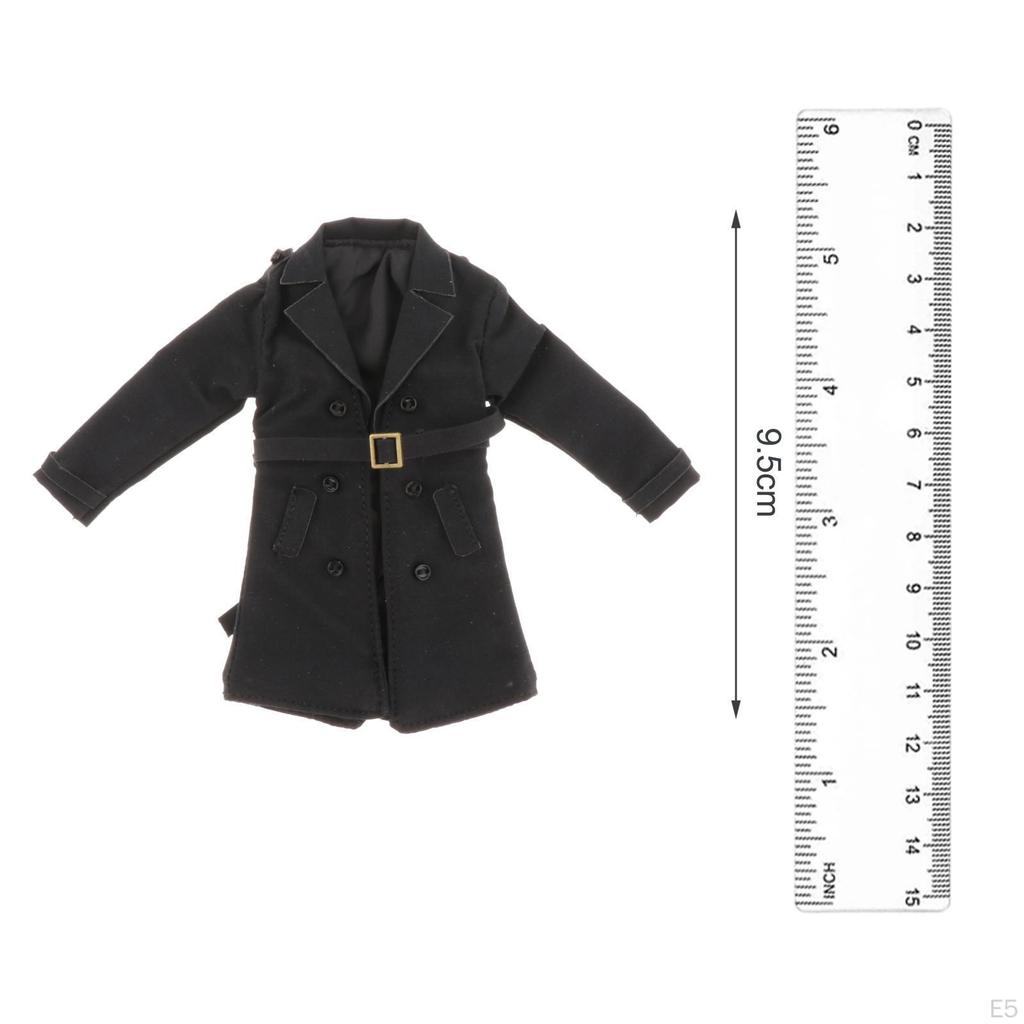 1/12 Figure Long Trench Coat with Belt for 6inch Action Figures