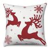 Home Decor Red & White Christmas Pattern Pillow Covers Pattern Cushion Cover Suitable For Sofa Bedroom Car Pillow Cover