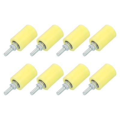 Uxcell 8pcs 2.3" Nylon Roller Gate Support Assembly for Sliding and Rolling Gates, Universal Door Pulley Wheels, Yellow