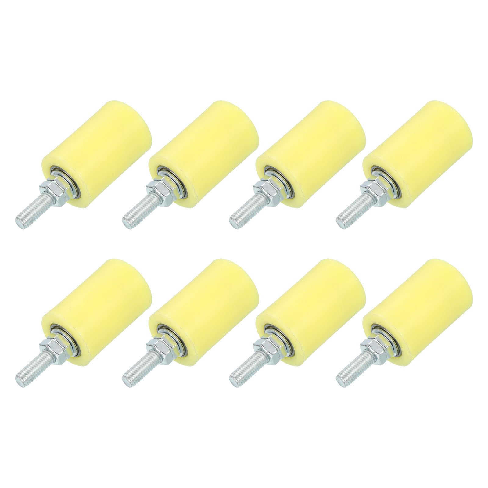 

uxcell 8 шт. 2,3-дюймовий нейлоновий опорний вузол воріт-ролика для розсувних та ковзних воріт, універсальні ролики для дверей, жовтий