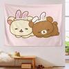 1pc Kawaii Bear Wall Hanging Polyester 2D Flat Print for Bedroom  Nursery Bunny Ear  Daisy Design Gift for Kawaii Lovers