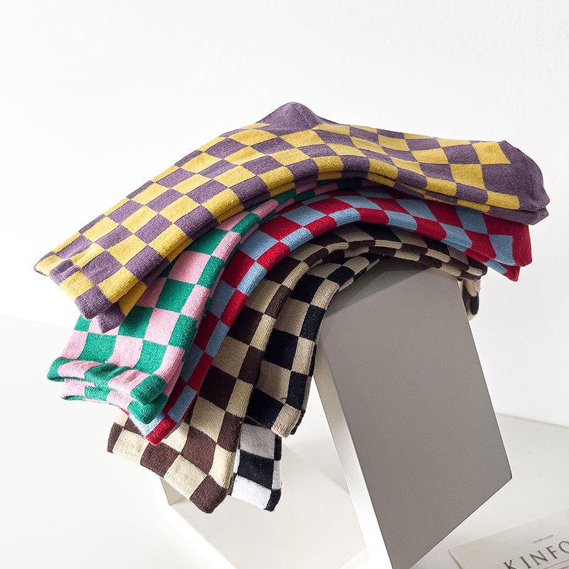 Szechuanpfeffer Damen Kniehohe Karosocken - Herbst/Winter Trendige Mode