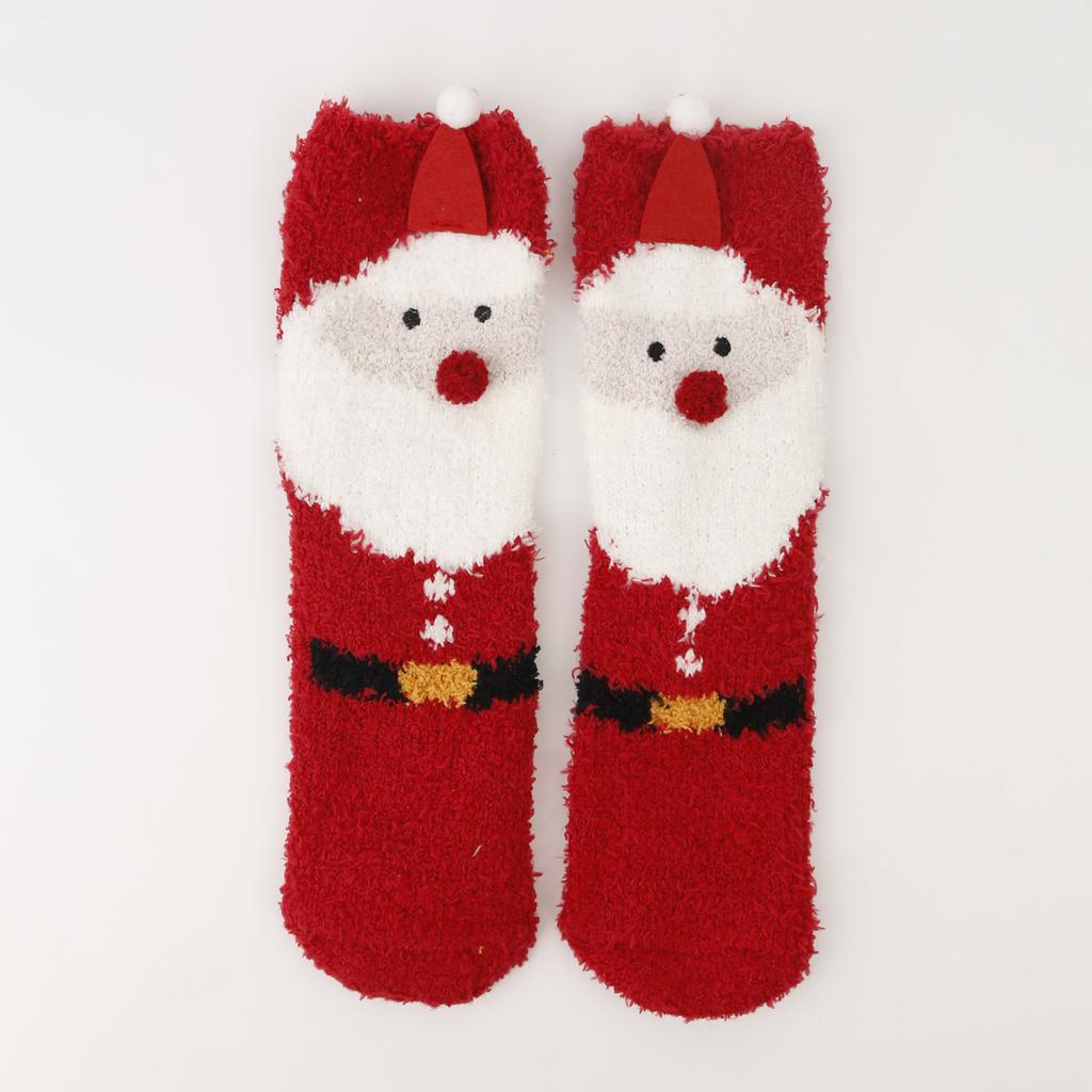 Ladies' Christmas Socks Christmas Tree Socks Thickened Warm Coral Velvet Sleep Socks Cartoon Elk Snowman