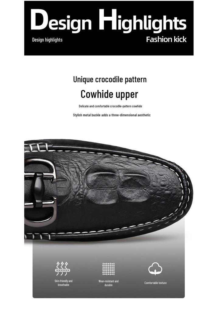 Men's Genuine Leather Loafers: British Style Slip-On Driving Moccasins with Soft Sole